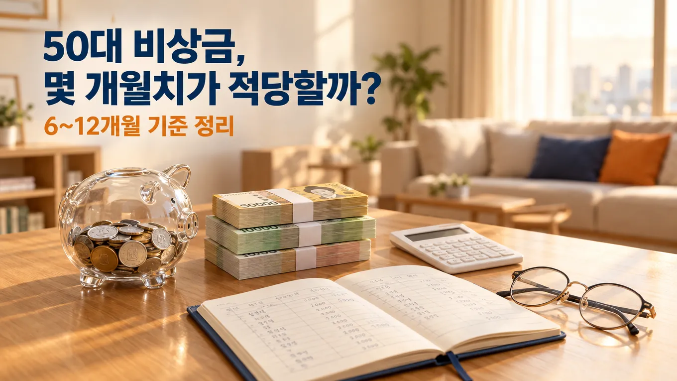 50대 비상금은 생활비 몇 개월치가 적당할까? 6~12개월로 정하는 기준 정리